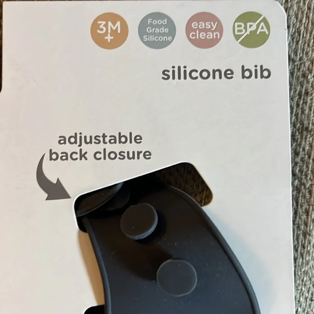 COPY - BPA Free Silicone Baby Bib with spill pouch and adjustable closure